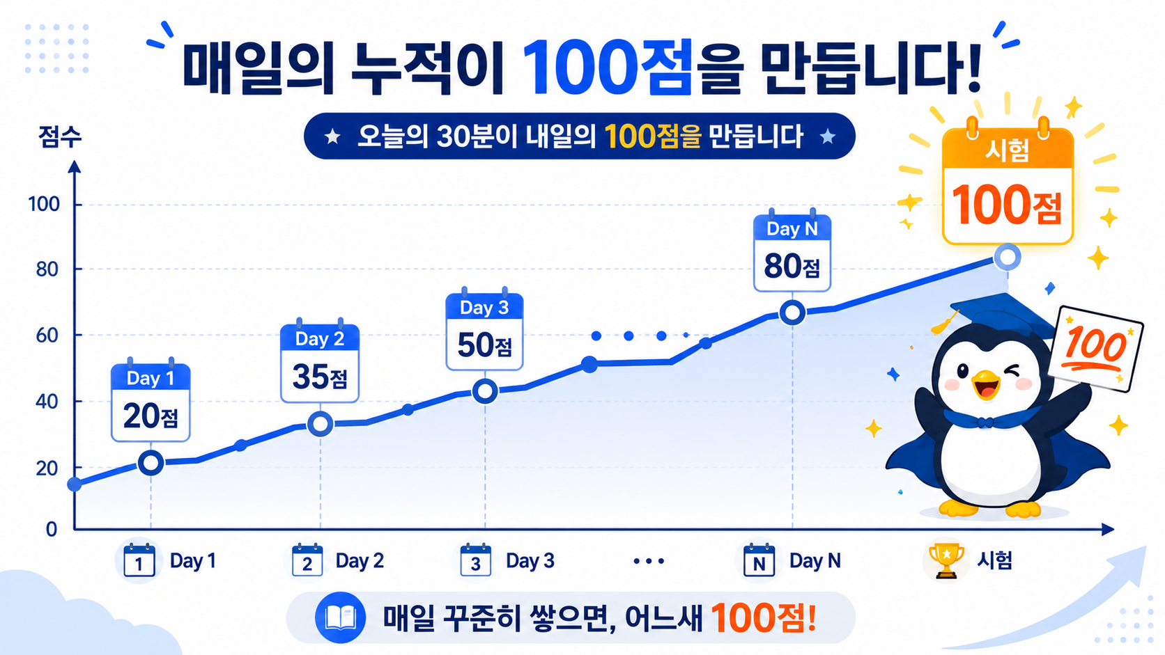 매일의 누적이 100점을 만듭니다